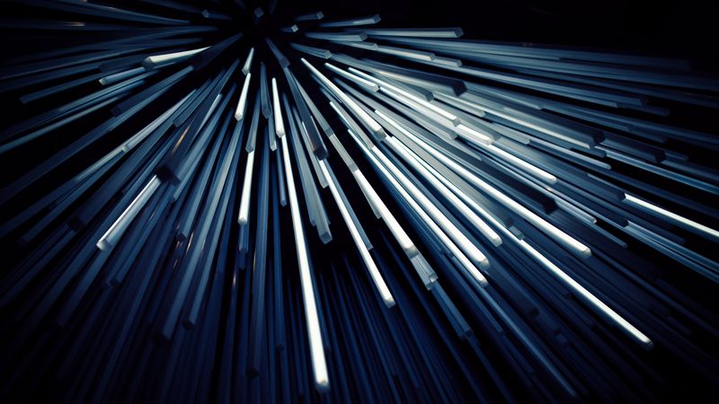 shapes, lines, volumetric, blue, dark, 4k