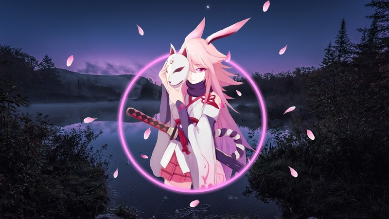 Yae Sakura, Honkai Impact 3rd, Yae Sakura (Honkai Impact), Honkai Impact, anime, anime girls, 2D, digital art, fantasy girl, bunny ears, mask, pink hair
