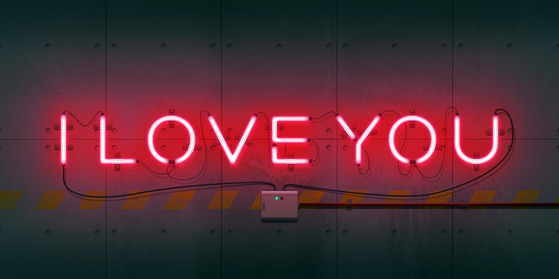 neon sign, wall, lights, neon, love, texture, red
