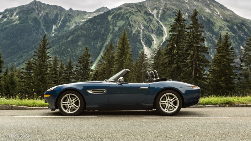 BMW Z8, Alps, mountains, car, BMW, side view