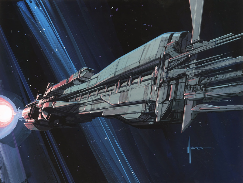 Syd Mead, U.S.S. Sulaco, science fiction, space, spaceship
