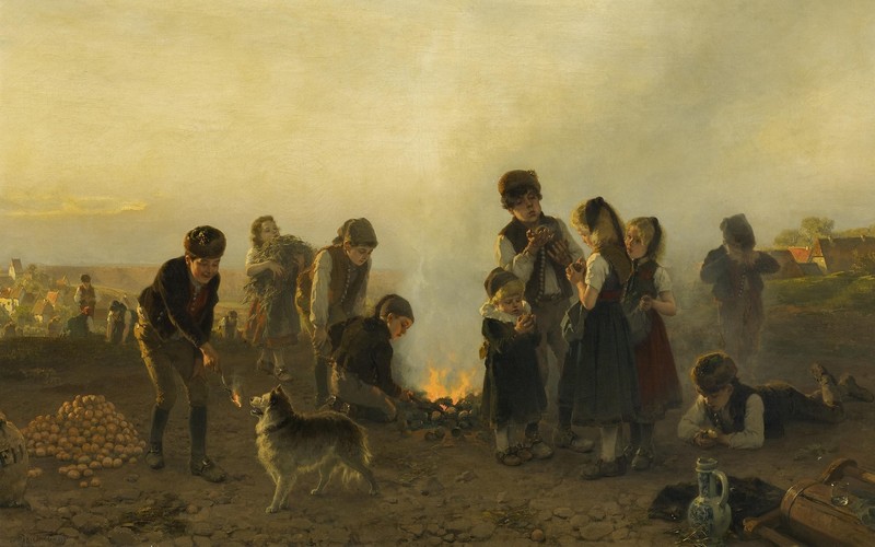 Friedrich Hiddemann, artwork, children, classic art, classical art, painting, 1879 (Year)
