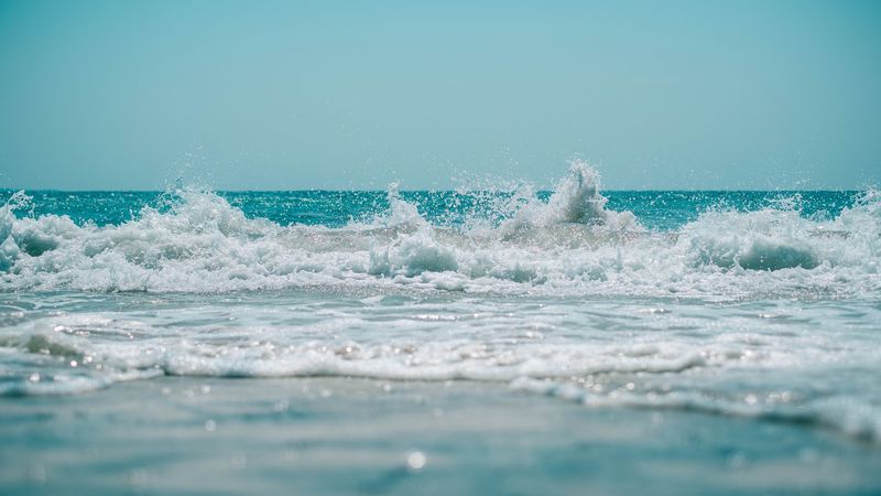 ocean, splash, spray, water, shore, foam, 4k
