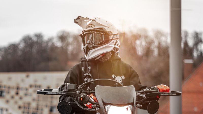 motorcyclist, motorcycle, helmet, sunlight, 4k