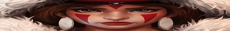 Princess Mononoke, anime, digital art, artwork, face, eyes, fantasy art, Studio Ghibli, brown eyes