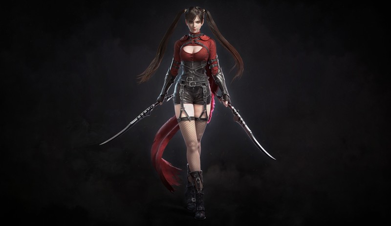 simple background, weapon, fantasy girl, warrior, black background, artwork, CGI, digital art, 3D