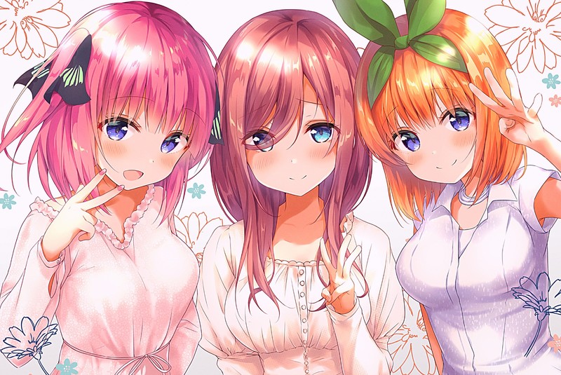 anime girls, anime, digital art, artwork, 2D, portrait, colorful, pink hair, blue eyes, purple eyes