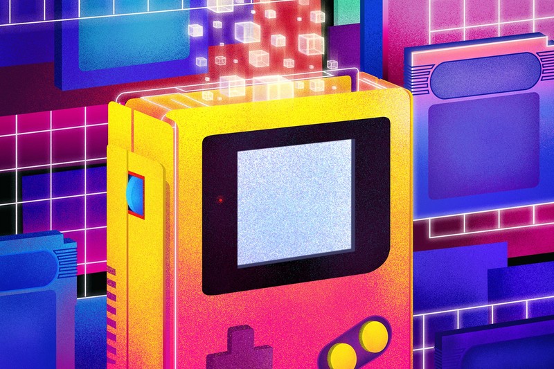 digital, digital art, GameBoy Color, Nintendo, the verge, video game art, colorful, retro games