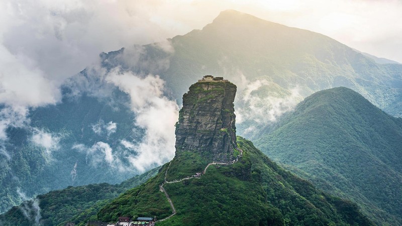 mountains, China, Bing, Mount Fanjingshan Temple, Mount Fanjingshan