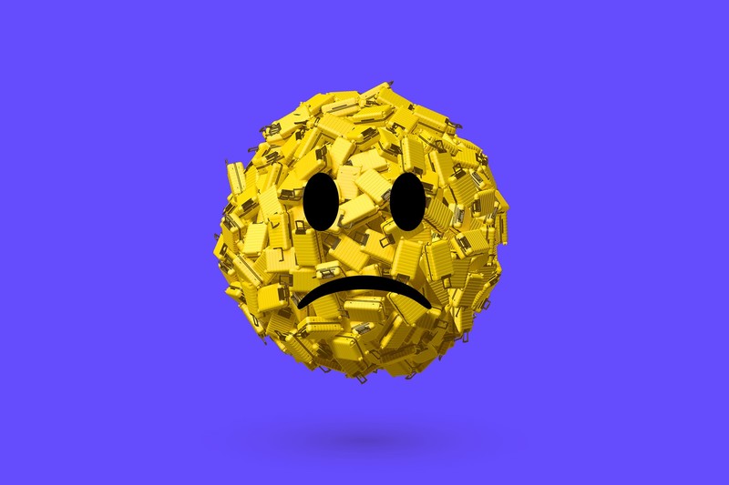 digital, digital art, Emoji, frown, the verge, simple background, purple, purple background