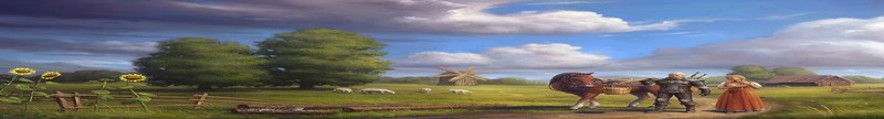 The Witcher, The Witcher 3: Wild Hunt, Geralt of Rivia, video games, artwork, digital art, digital, nature, landscape, clouds, village, mill, sunflowers, livestock, Płotka (horse), women, people, fantasy art, trees, road