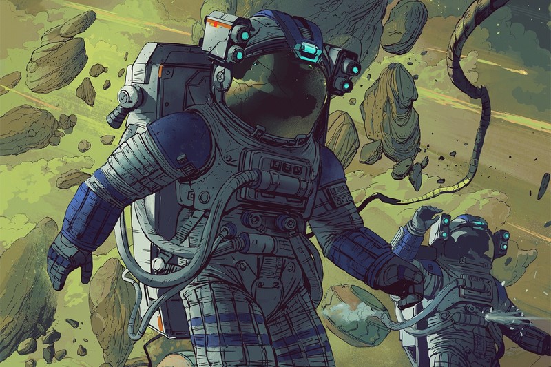 artwork, space, space art, astronaut