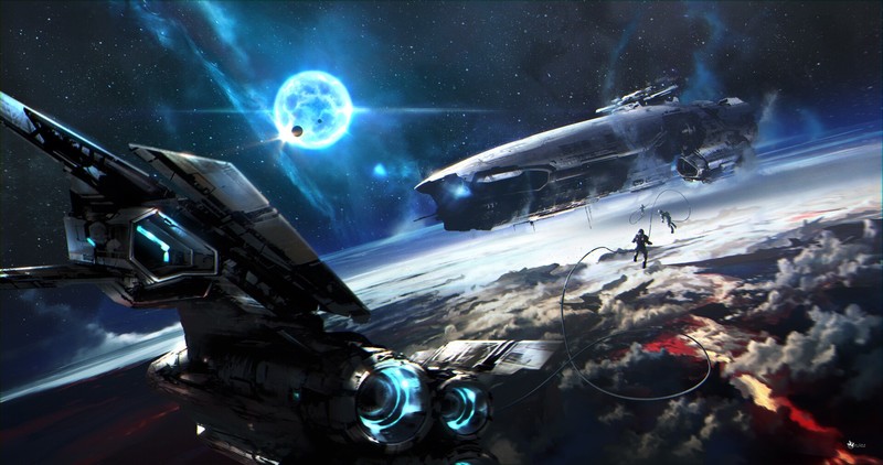 science, futuristic, landscape, space, astronaut