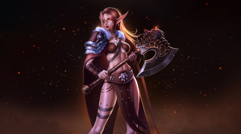 fantasy girl, fantasy art, World of Warcraft, PC gaming, elves