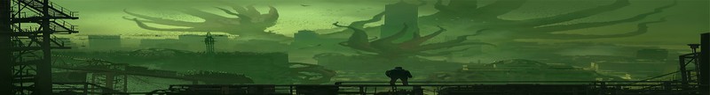 science fiction, city, toxic, digital, artwork