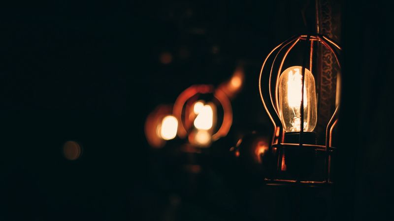 lamp, dark, electricity, lighting, light, 4k