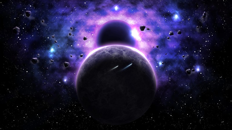 space, 3D, stars, planet, galaxy