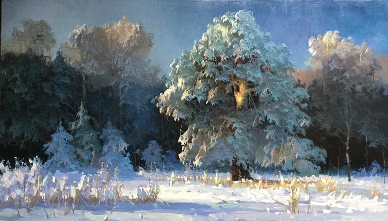 winter, snow, artwork, trees