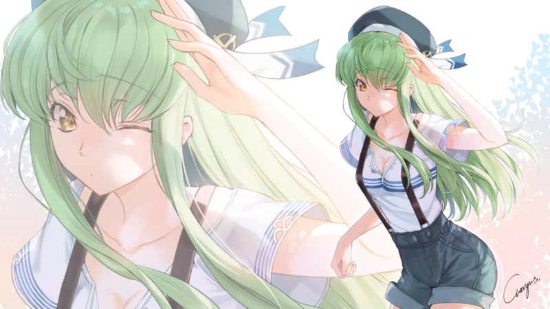 anime, anime girls, digital art, 2D, artwork, portrait, Code Geass, C.C. (Code Geass)