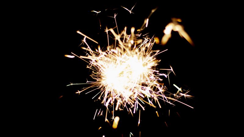 sparkler, sparks, glitter, rays, light, fire, 4k