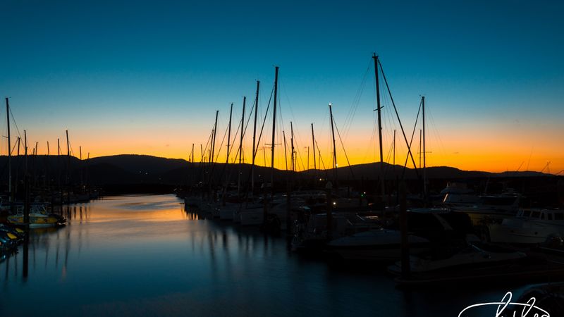 pier, dock, boat, sunset, sky, 4k