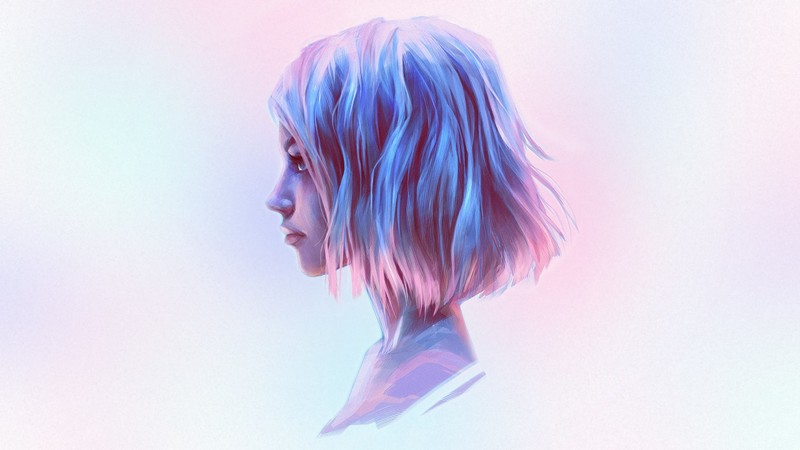 women, minimalism, simple, artwork, digital art, profile