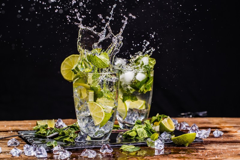 lemons, food, liquid, drinking glass, splashes