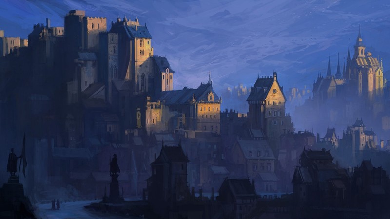 Andreas Rocha, artwork, cityscape, fantasy city, fantasy art