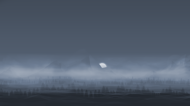 landscape, low poly, nature, winter, Moon, vector, minimalism, simple, night, calm