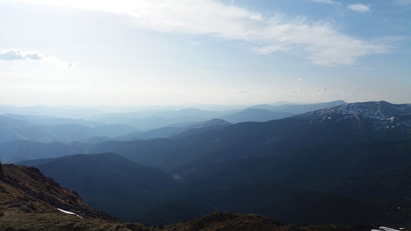 nature, mountains, landscape, sky, clouds, snowy peak, far view, Carpathians, Ukraine