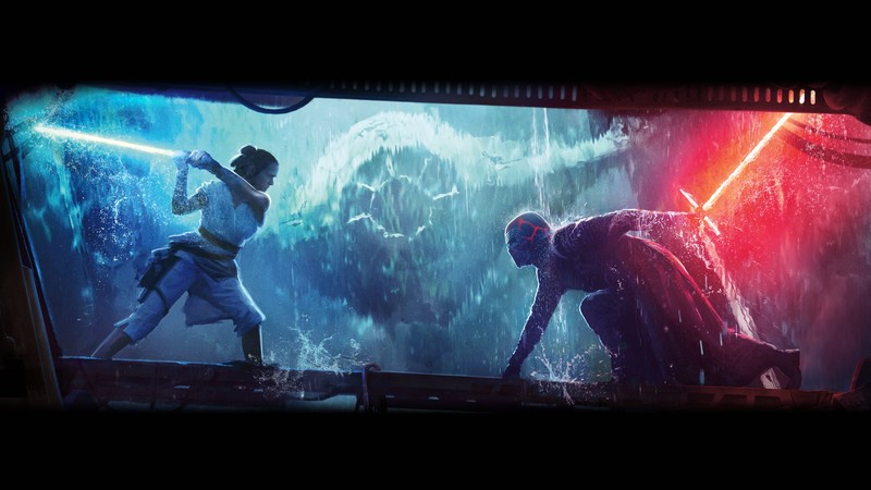 Star Wars: Episode IX - The Rise of Skywalker, Rey, Kylo Ren, movies, lightsaber, TIE Fighter