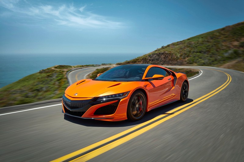 Acura NSX, vehicle, car, road, motion blur