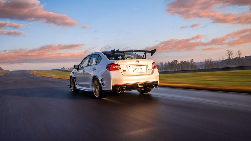 Subaru WRX STI, car, vehicle, road, motion blur
