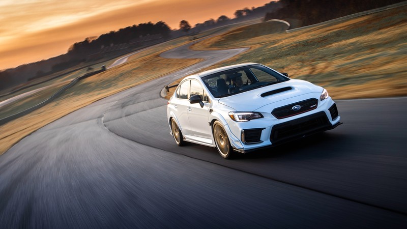 Subaru WRX STI, car, vehicle, road, motion blur