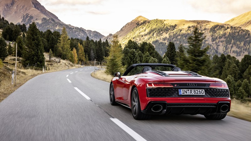 Audi R8 V10, road, car, vehicle, Convertible, Audi R8 Type 4S