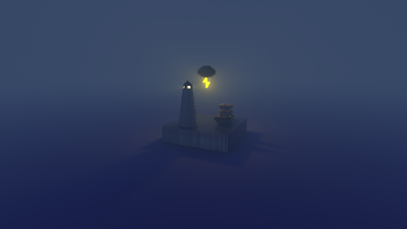 3D graphics, voxels, simple, dark background, minimalism