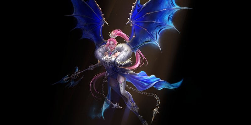 artwork, fantasy girl, fantasy art, wings, pink hair