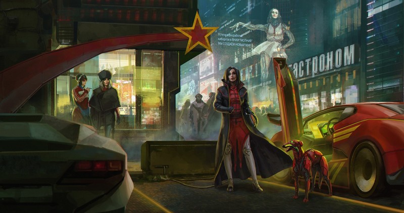 Vadim Kalabukh, artwork, futuristic, cyborg, futuristic city, science fiction, cyberpunk