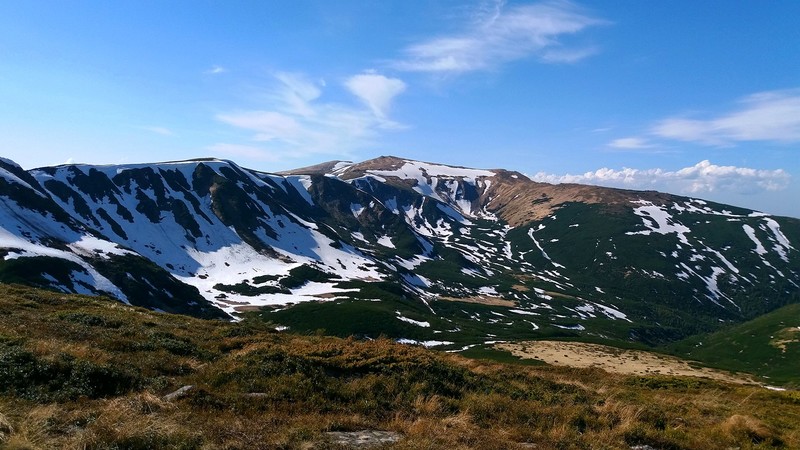 nature, mountains, Carpathians, Ukraine, snow, clouds, landscape