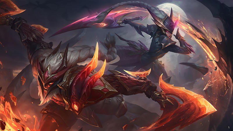 Diana (league Of Legends, Olaf, fire, dragon, League of Legends, Riot Games