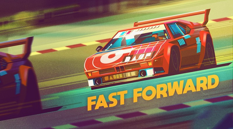 car, artwork, race cars, vehicle, illustration, sports car, James Gilleard, dutch tilt, BMW, bmw m1, pop-up headlights, race tracks
