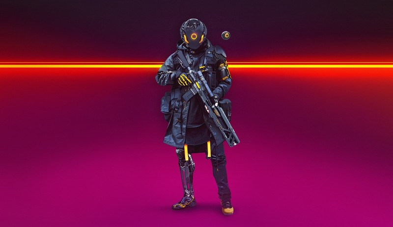 Abrar Khan, artwork, cyborg, soldier, cyberpunk