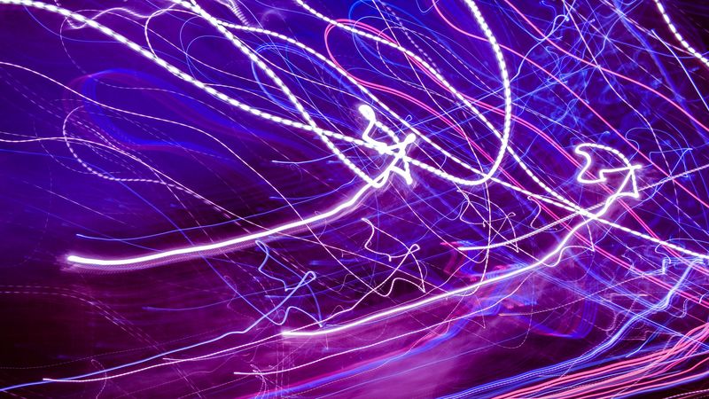 lines, glow, intermittent, wavy, stripes, bright, 4k