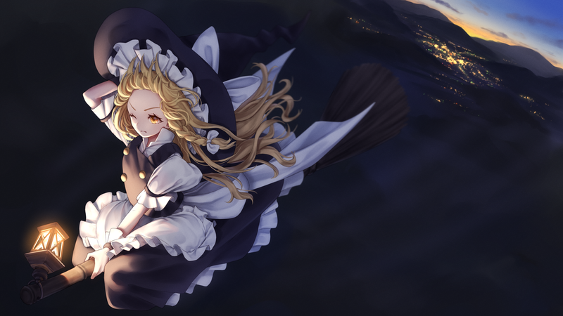 anime, anime girls, digital art, artwork, 2D, portrait, Kirisame Marisa, Touhou, witch
