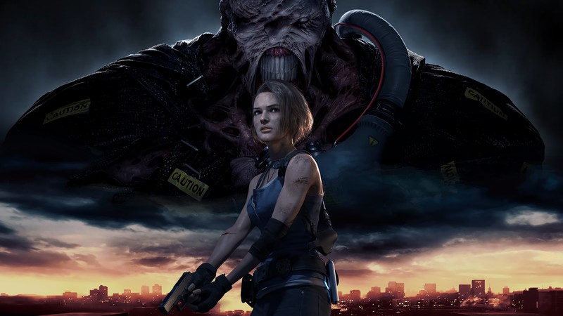 Jill Valentine, Nemesis, Resident evil 3, Resident Evil 3 Remake, Resident Evil, Resident Evil HD Remaster, video game art, video game characters, video game girls, Video Game Horror, zombies, low-angle