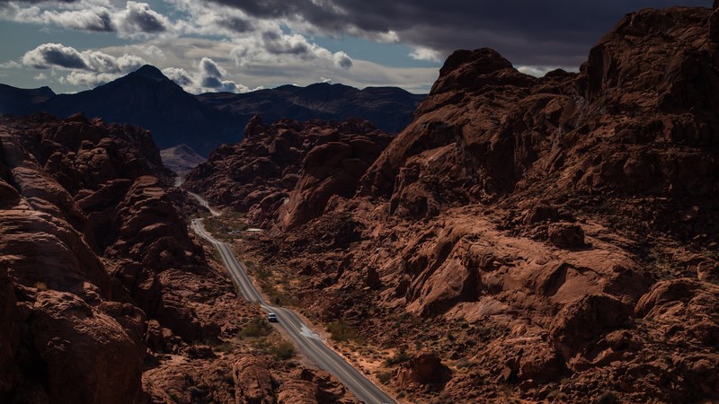 Utah, USA, rock, nature, landscape, road, asphalt, high angle