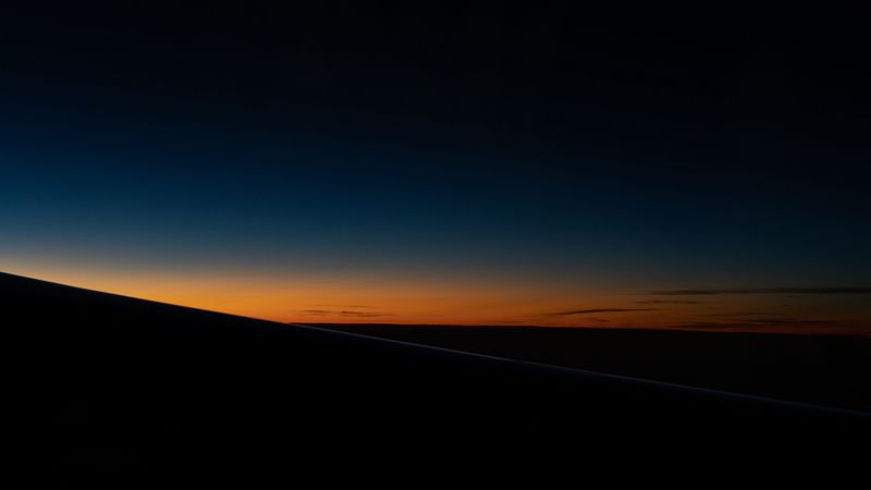 horizon, night, sunset, sky, dark, 4k