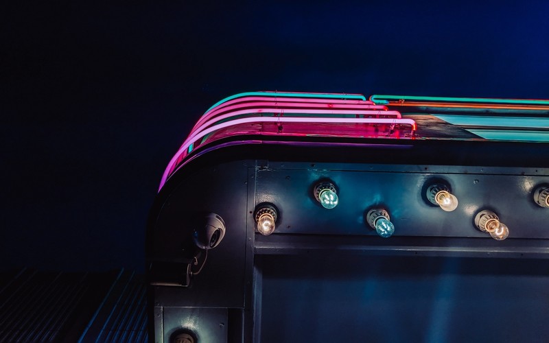 neon, lightbulb, dark, lights