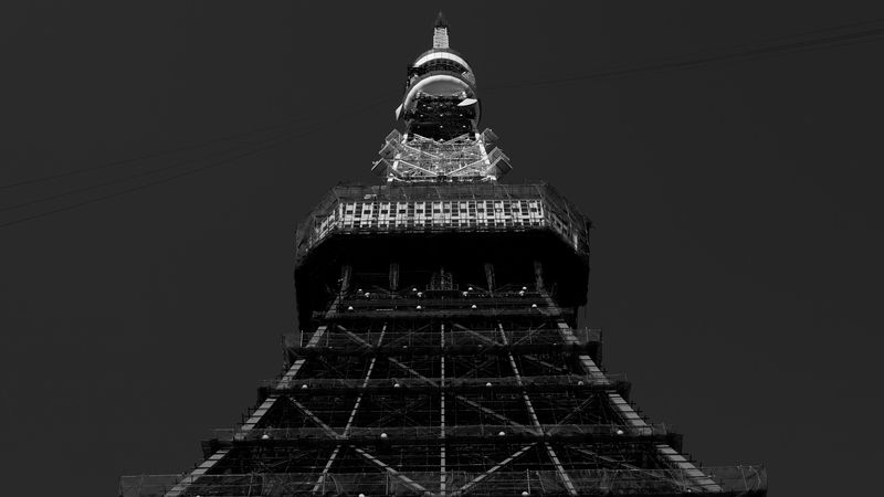 tower, bw, architecture, tokyo, japan, 4k