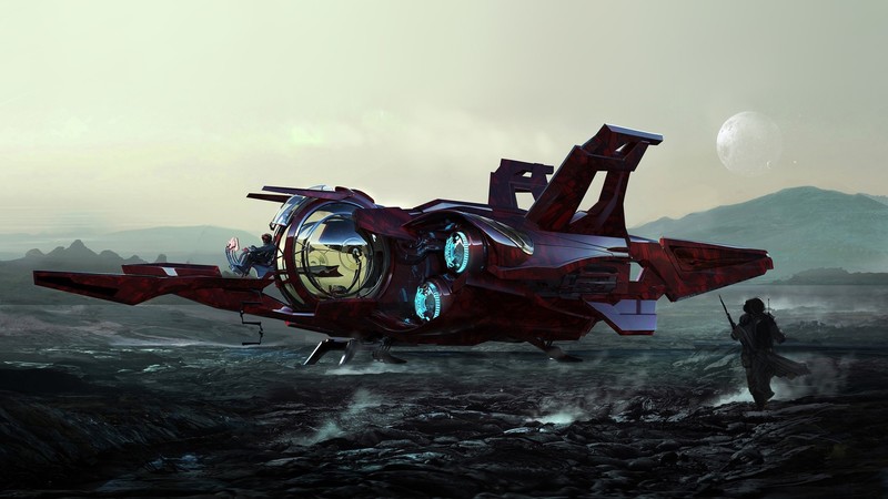 vehicle, Eddie Del Rio, science fiction, digital art, Star Citizen, Khartu-Al (Ship)